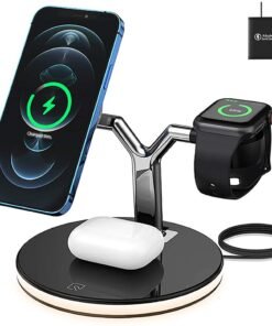 25W 3 in 1 Magnet Qi Fast Wireless Charger For Iphone 12 Mini Pro MAX