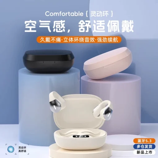 GEBUZER 2025 NOUVEAU ÉCOUTEUR BLUETOOTH SANS FIL AVEC ALIMENTATION À L'ORIELLE À ULTRA LONGUE DURÉE est adaptation à Huawei et Apple – Image 2